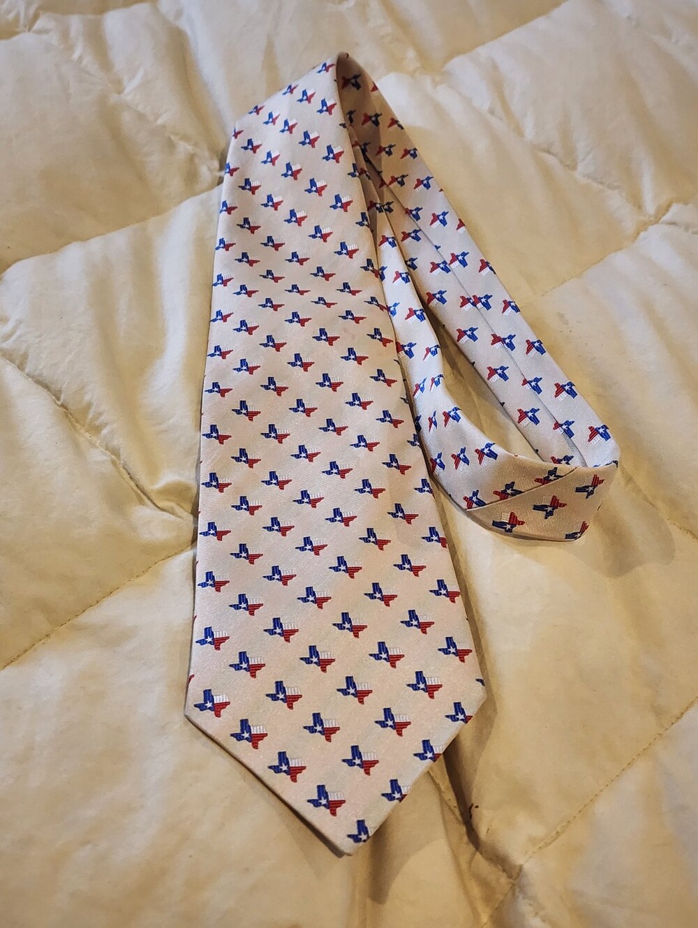 Mens Pure Silk Texas Pattern Neck Tie By Eagles Wings
